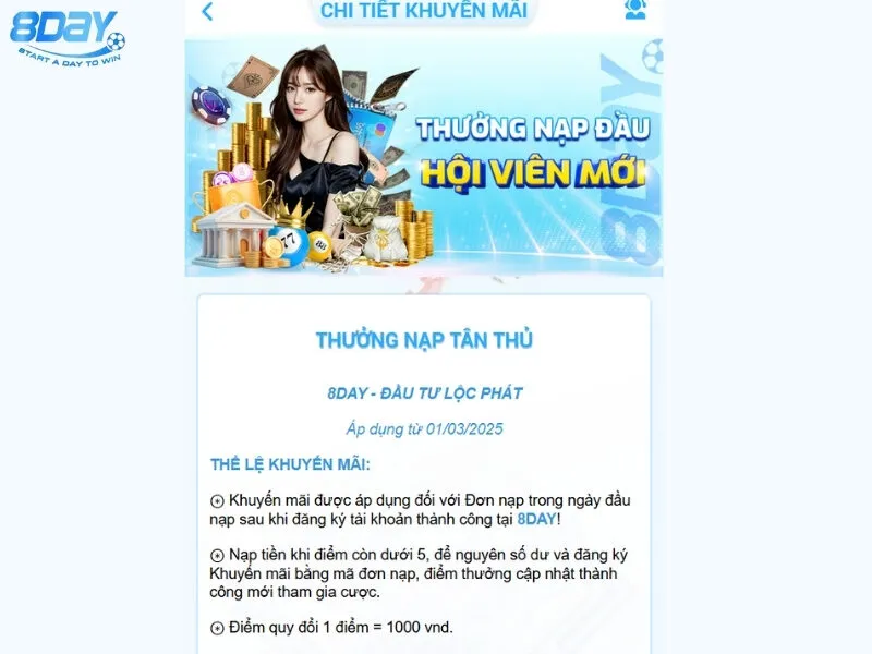 Tổng quan chung về khuyến mãi 8day cho tân thủ