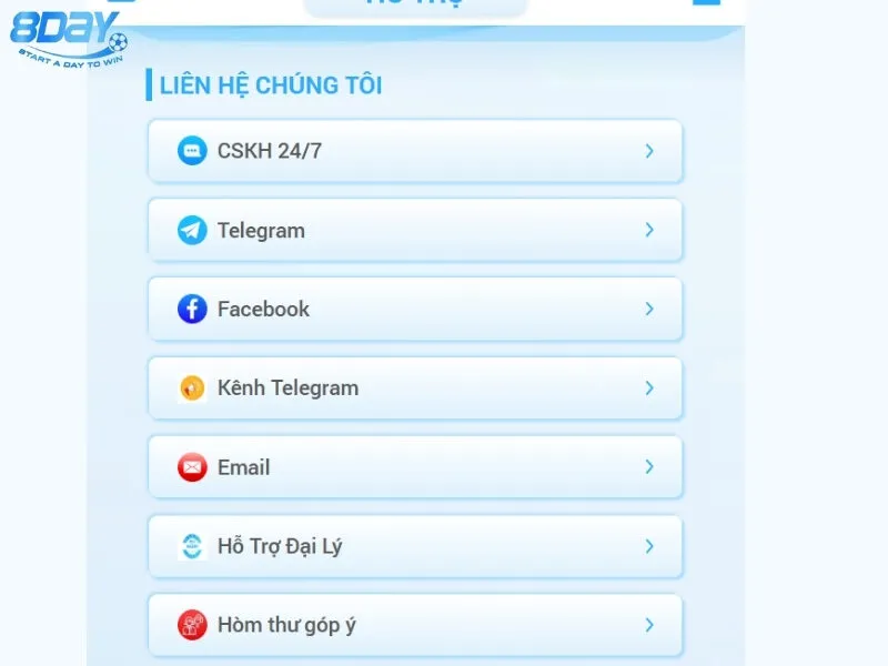 Ưu điểm khi liên hệ 8day qua các phương thức